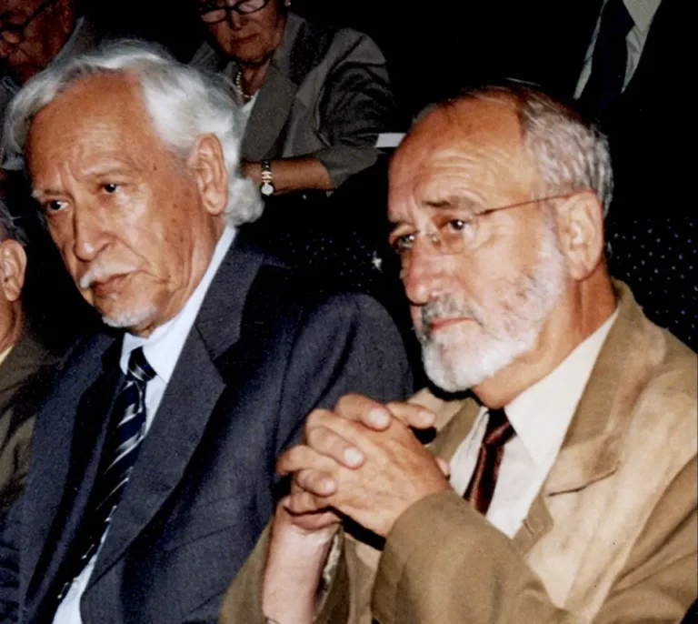 Manuel Pantigoso con el filósofo y maestro español José Ignacio López Soria, 2008