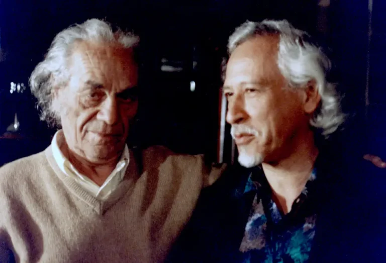 Manuel Pantigoso con Nicanor Parra en Chile, 1986