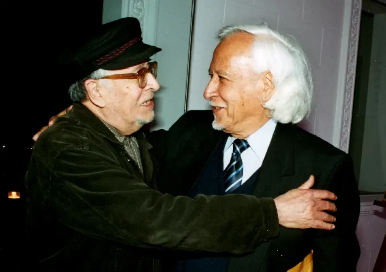 Manuel Pantigoso con el dramaturgo chileno Sergio Arrau, 2006